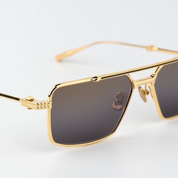 Valentino Women Sunglasses Gold Brown Gradient Mirror Pilot V-SEI VLS 111B 58 - Picture 11 of 14